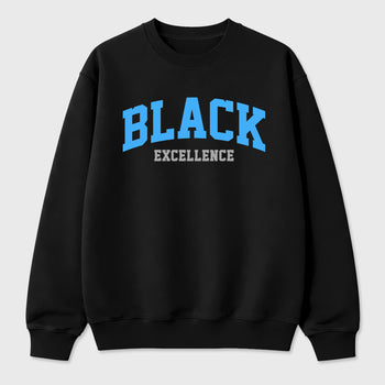 Varsity Black Excellence Graphic T-Shirt sneaker match tee designed for the Air Jordan 5 Black University Blue, featuring coordinated color options for a perfect streetwear match. Black 2 shirt.