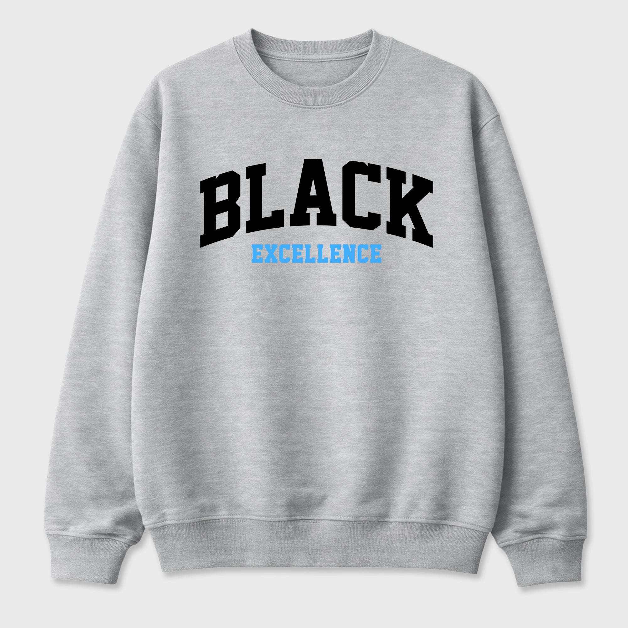 Varsity Black Excellence Graphic T-Shirt sneaker match tee designed for the Air Jordan 5 Black Carolina, featuring coordinated color options for a perfect streetwear match. Heather Grey 2 shirt.