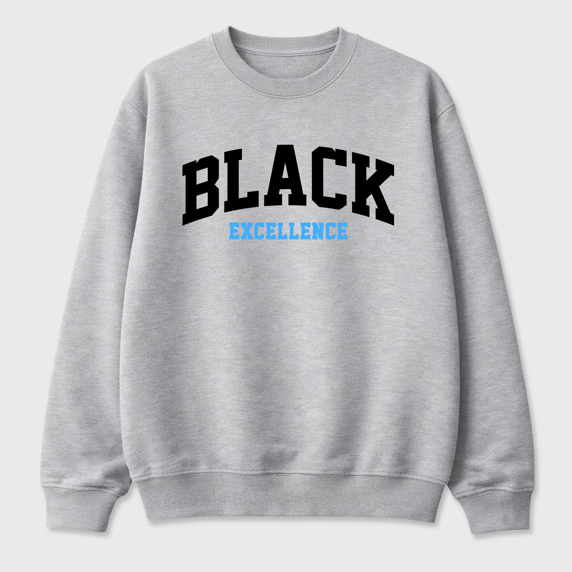Varsity Black Excellence Graphic T-Shirt sneaker match tee designed for the Air Jordan 5 Black University Blue, featuring coordinated color options for a perfect streetwear match. Heather Grey 2 shirt.
