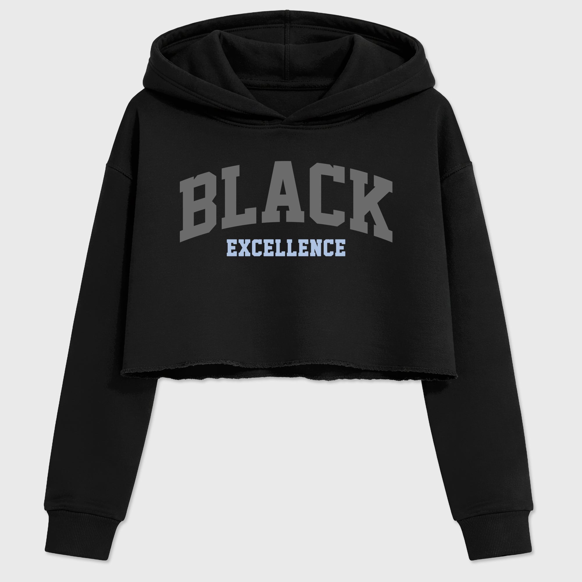 Sneaker match tees – Sneaker Tees To Match Air Jordan 5 Wolf Grey Shoes – Varsity Black Excellence Crop T-Shirt Black 2