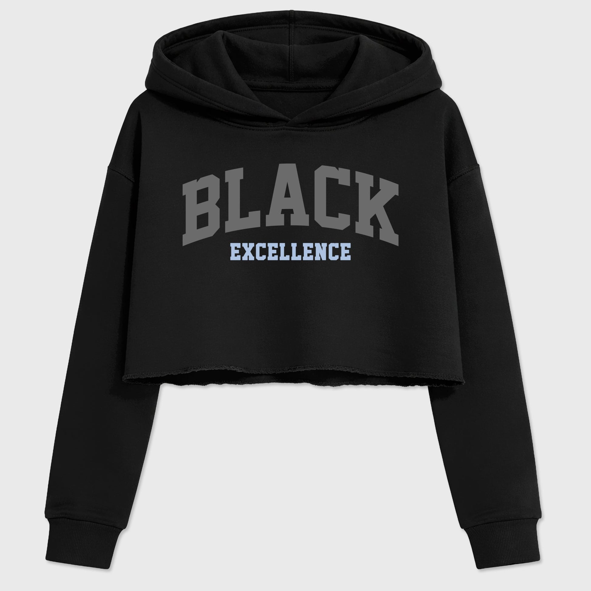 Sneaker match tees – Sneaker Tees To Match Air Jordan 5 Wolf Grey Shoes – Varsity Black Excellence Crop T-Shirt Black 2