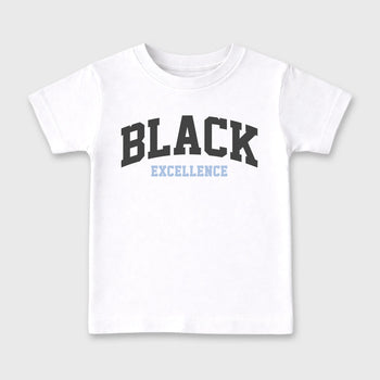 Sneaker match tees – Sneaker Tees To Match Air Jordan 5 Wolf Grey Shoes – Varsity Black Excellence Kids T-Shirt White 2