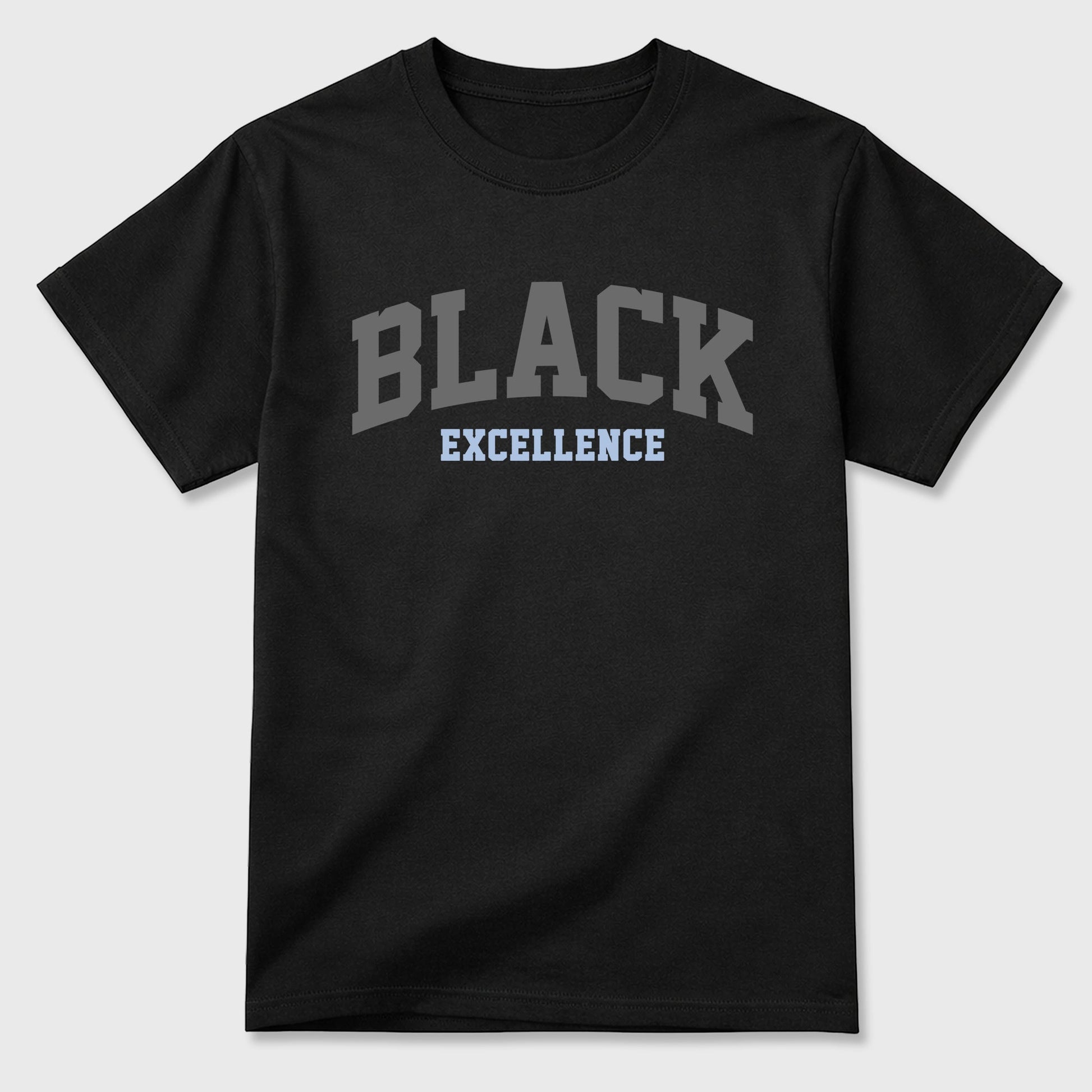 Sneaker match tees – Sneaker Tees To Match Air Jordan 5 Wolf Grey Shoes – Varsity Black Excellence Tee Black 2