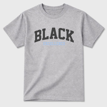 Sneaker match tees – Sneaker Tees To Match Air Jordan 5 Wolf Grey Shoes – Varsity Black Excellence Tee Heather Grey 2