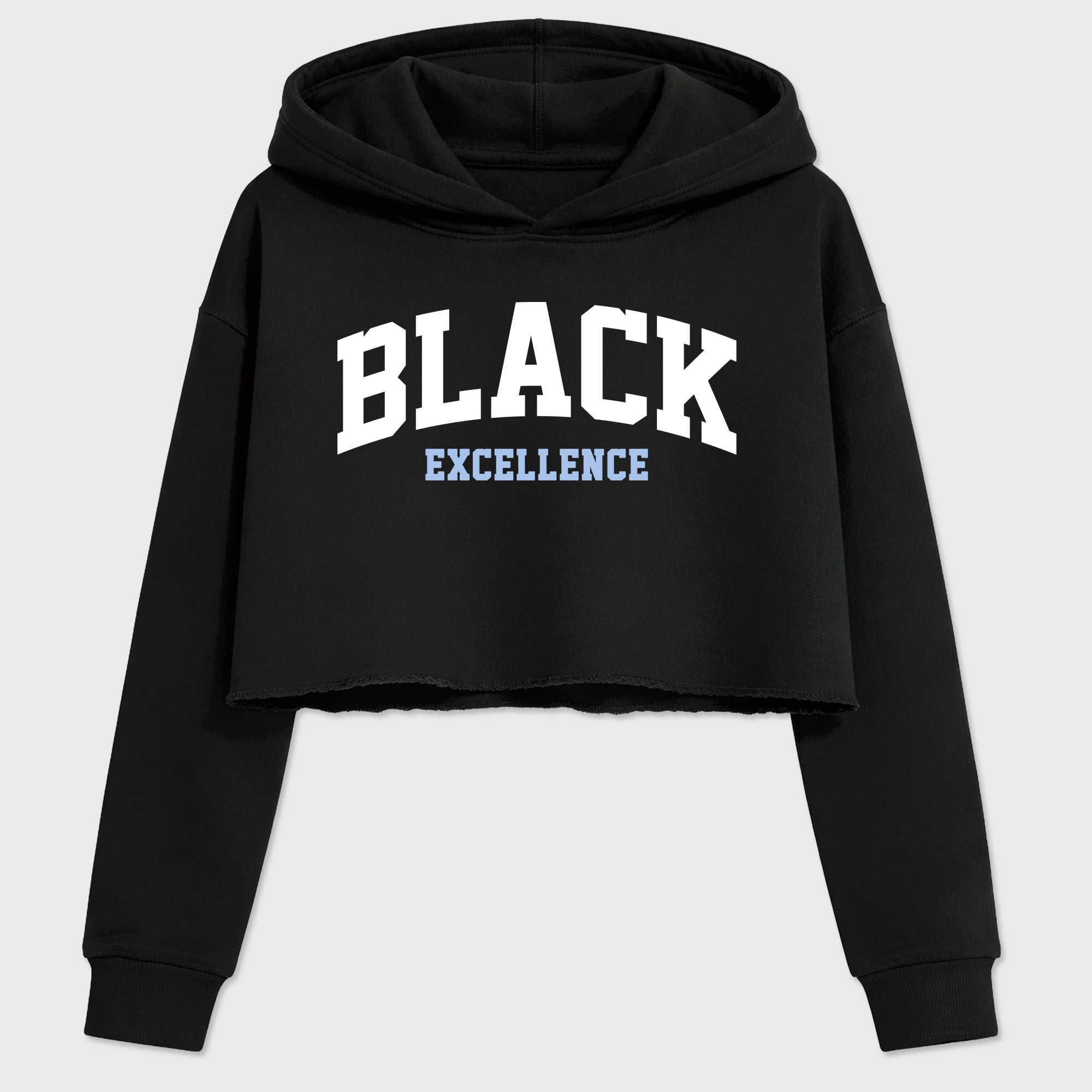 Varsity Black Excellence Women’s Graphic Crop Tee featuring original streetwear artwork designed to match the Air Jordan 6 Black and White. Black 2 Crop Tee.