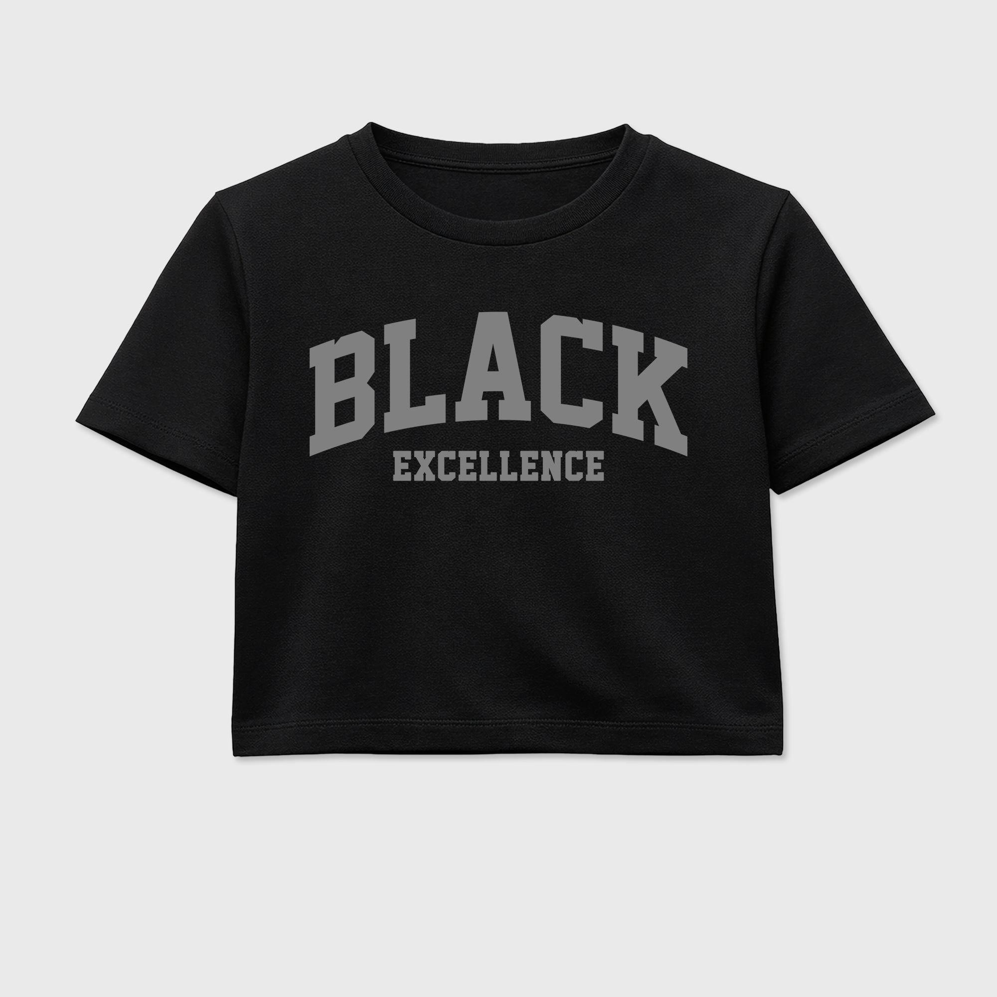 Sneaker match tees – Sneaker Tees To Match Air Jordan 6 Cap and Gown Shoes – Varsity Black Excellence Crop T-Shirt Black 2