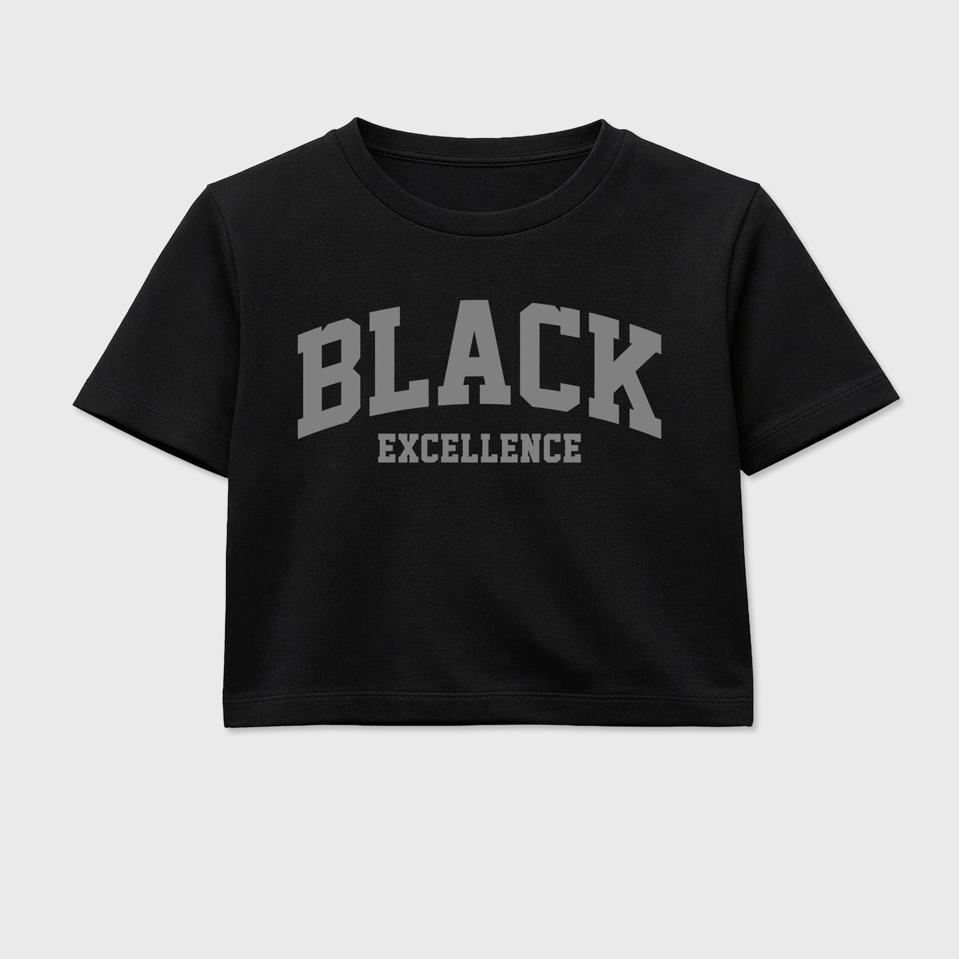 Sneaker match tees – Sneaker Tees To Match Air Jordan 6 Cap and Gown Shoes – Varsity Black Excellence Crop T-Shirt Black 2