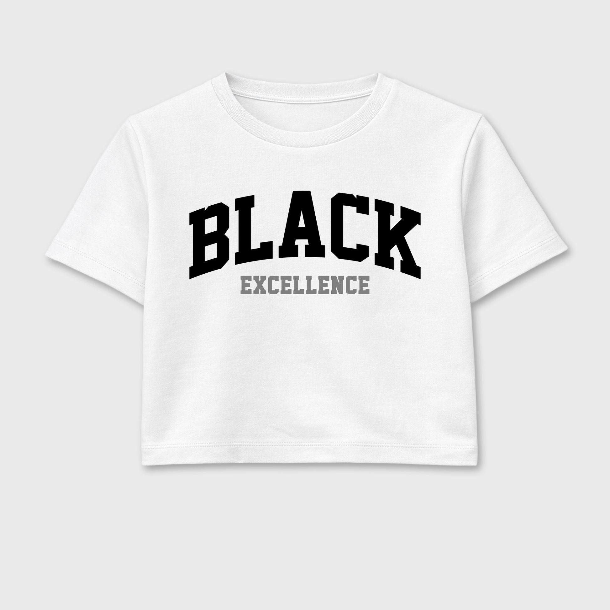 Sneaker match tees – Sneaker Tees To Match Air Jordan 6 Cap and Gown Shoes – Varsity Black Excellence Crop T-Shirt White 2
