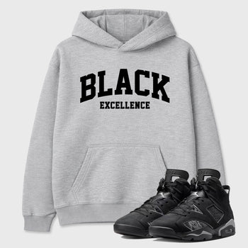 Sneaker match tees – Sneaker Tees To Match Air Jordan 6 Cap and Gown Shoes – Varsity Black Excellence Tee Heather Grey 1