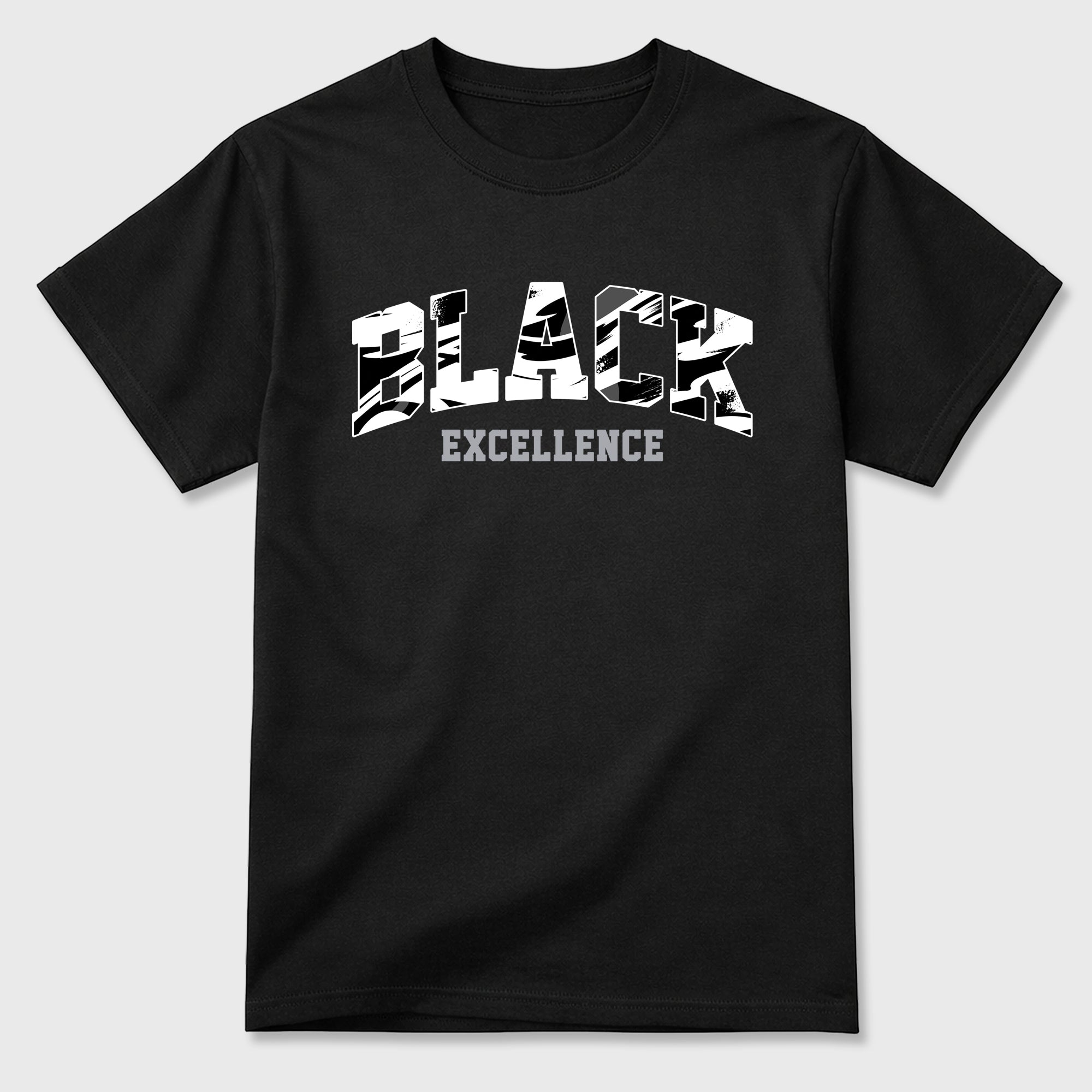 Varsity Black Excellence Graphic T-Shirt featuring original streetwear artwork designed to match the Air Jordan 8 Chrome. Black 2 Graphic T-Shirt.