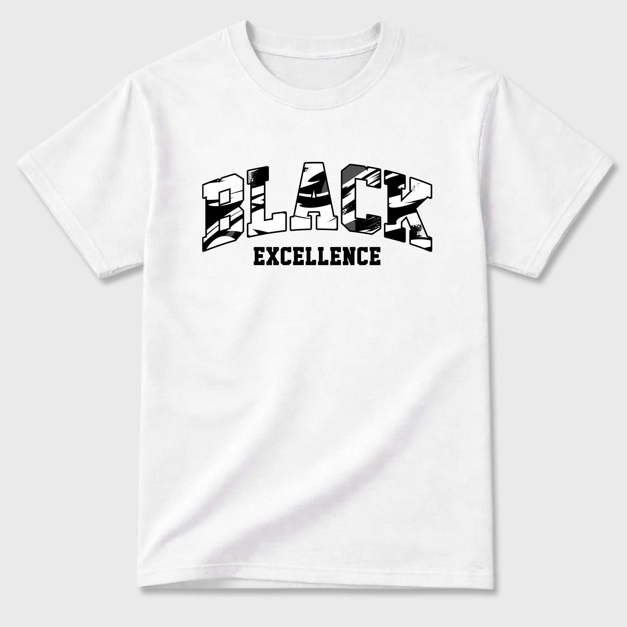 Varsity Black Excellence Graphic T-Shirt featuring original streetwear artwork designed to match the Air Jordan 8 Chrome. White 2 Graphic T-Shirt.