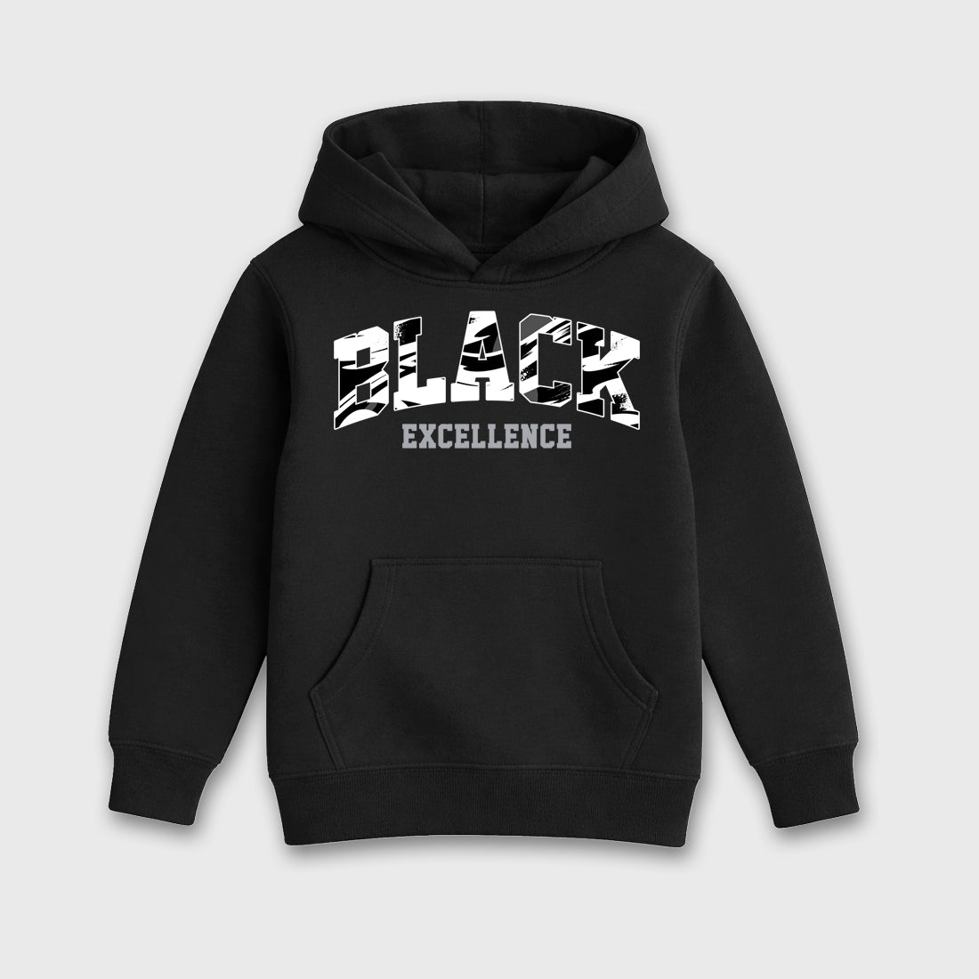 Varsity Black Excellence Baby & Kids Graphic Hoodie featuring original artwork designed to match the Air Jordan 8 Chrome. Black 2 Kids Graphic Sweater.