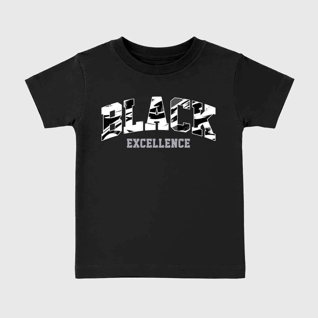 Varsity Black Excellence Baby & Kids Graphic T-Shirt featuring original artwork designed to match the Air Jordan 8 Chrome. Black 2 Kids Graphic Tee.
