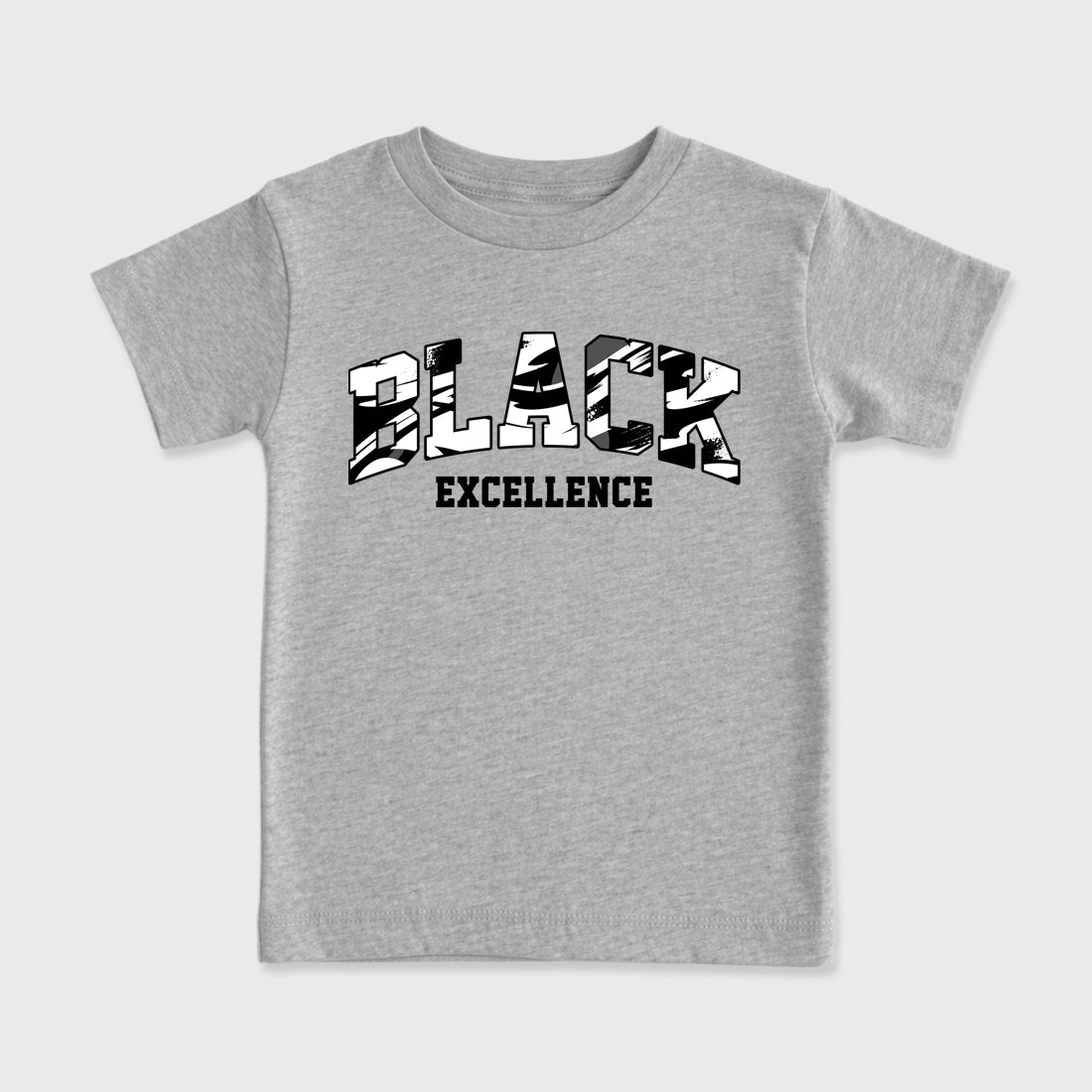 Varsity Black Excellence Baby & Kids Graphic T-Shirt featuring original artwork designed to match the Air Jordan 8 Chrome. Heather Grey 2 Kids Graphic Tee.