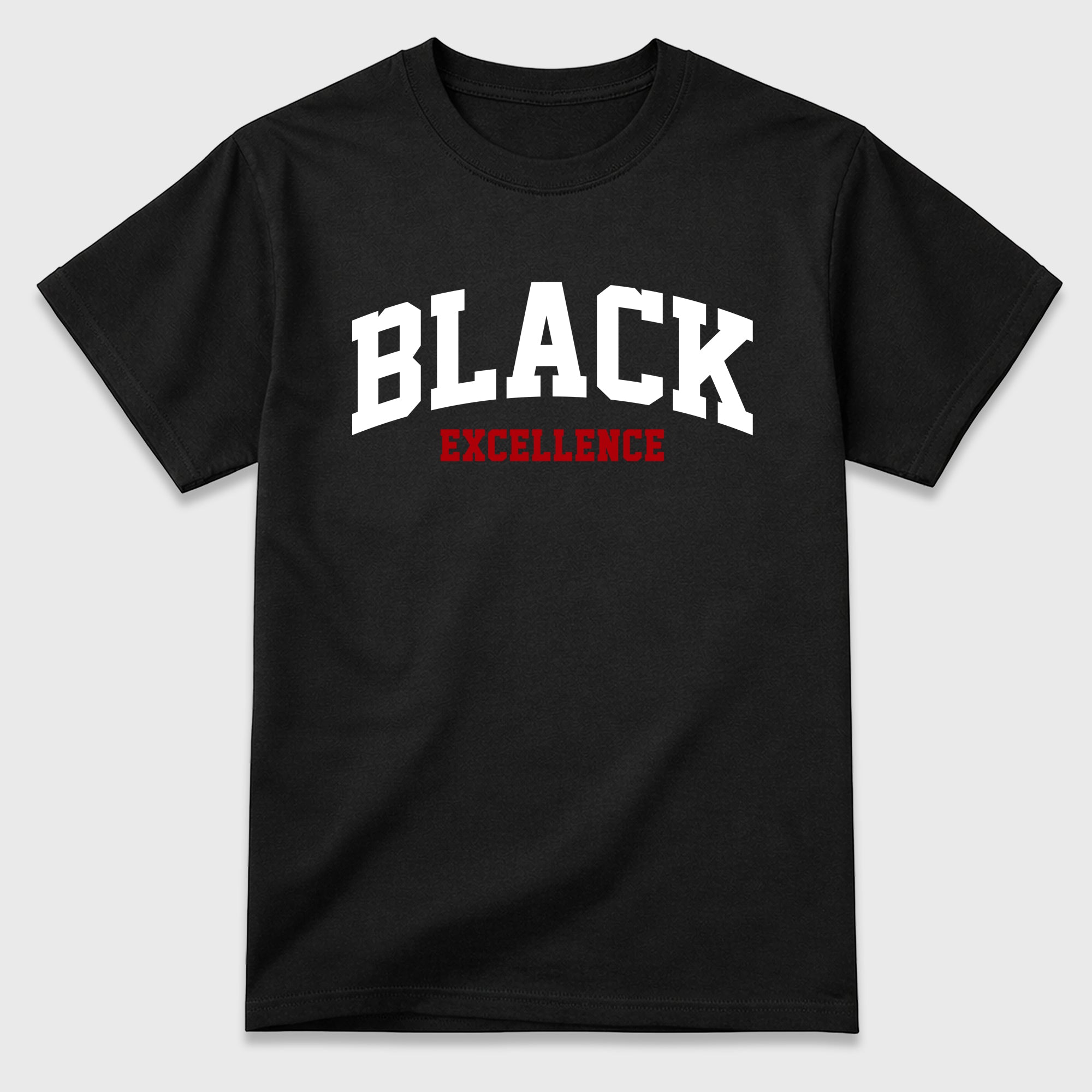 Varsity Black Excellence Graphic T-Shirt featuring original streetwear artwork designed to match the Air Jordan 9 True Red. Black 2 Graphic T-Shirt.