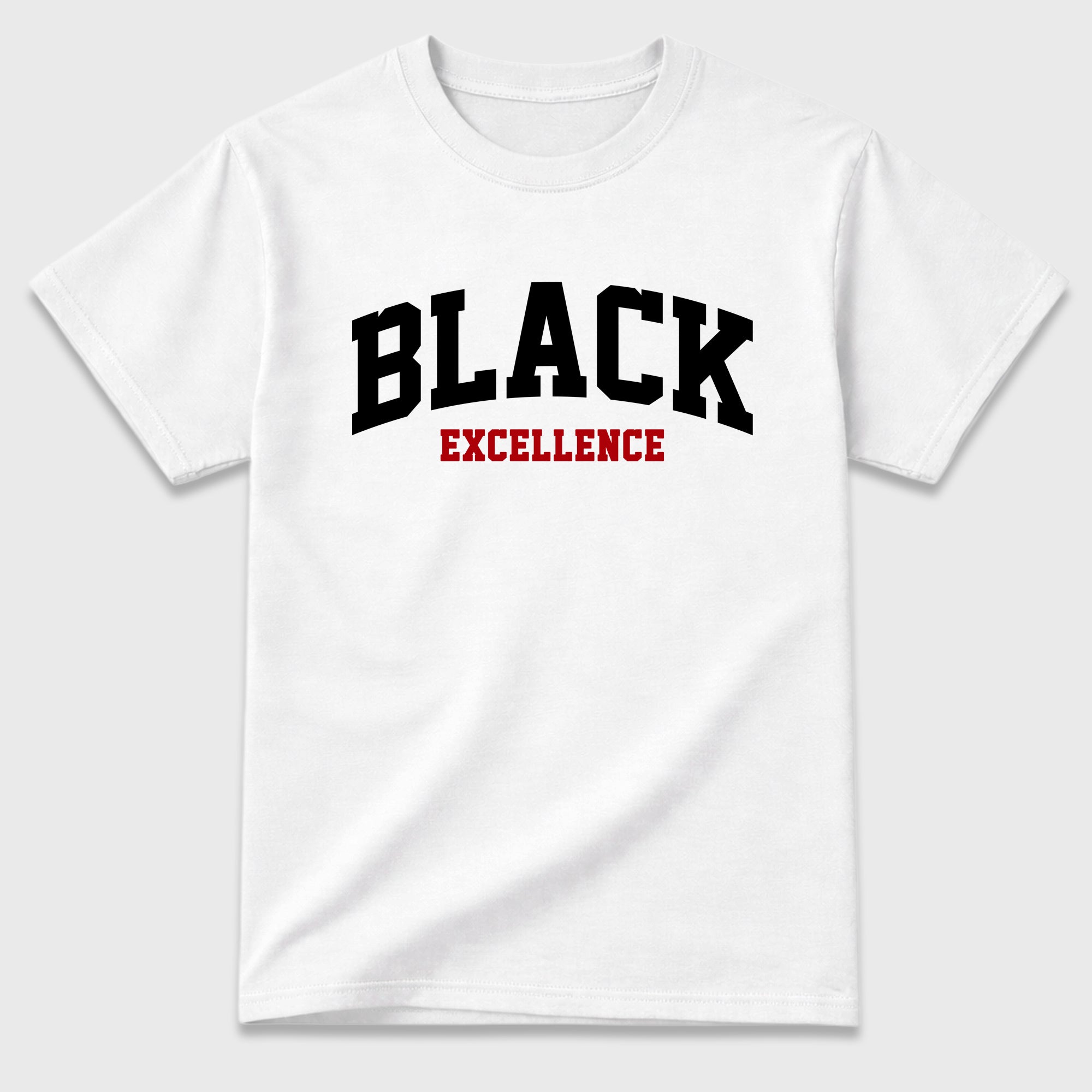 Varsity Black Excellence Graphic T-Shirt featuring original streetwear artwork designed to match the Air Jordan 9 True Red. White 2 Graphic T-Shirt.