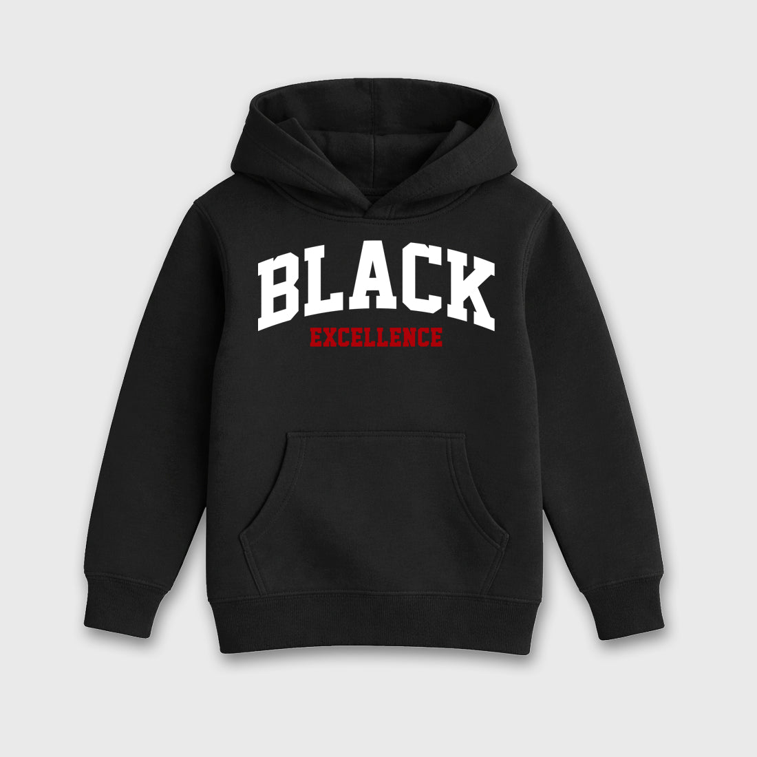 Varsity Black Excellence Baby & Kids Graphic Hoodie featuring original artwork designed to match the Air Jordan 9 True Red. Black 2 Kids Graphic Sweater.
