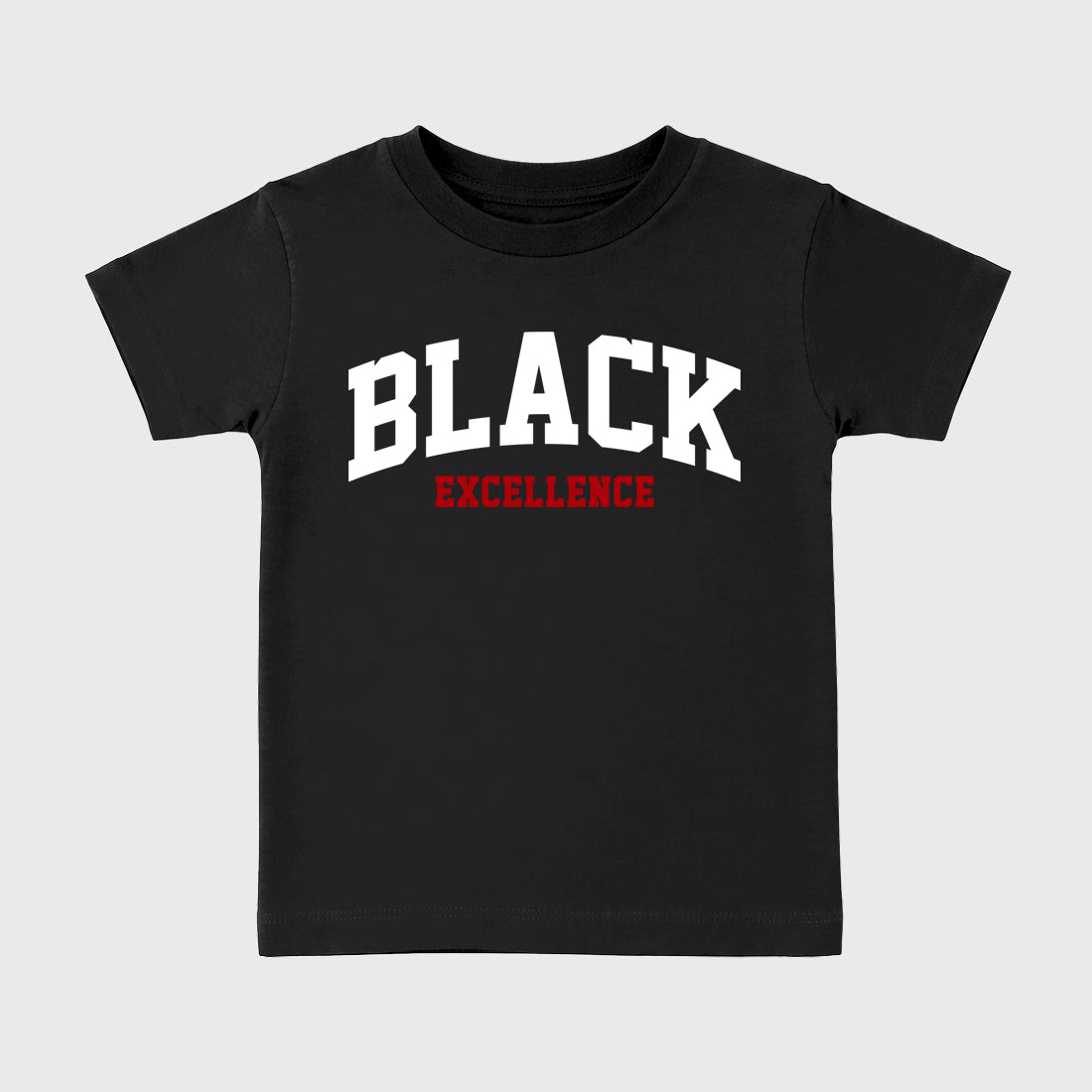 Varsity Black Excellence Baby & Kids Graphic T-Shirt featuring original artwork designed to match the Air Jordan 9 True Red. Black 2 Kids Graphic Tee.