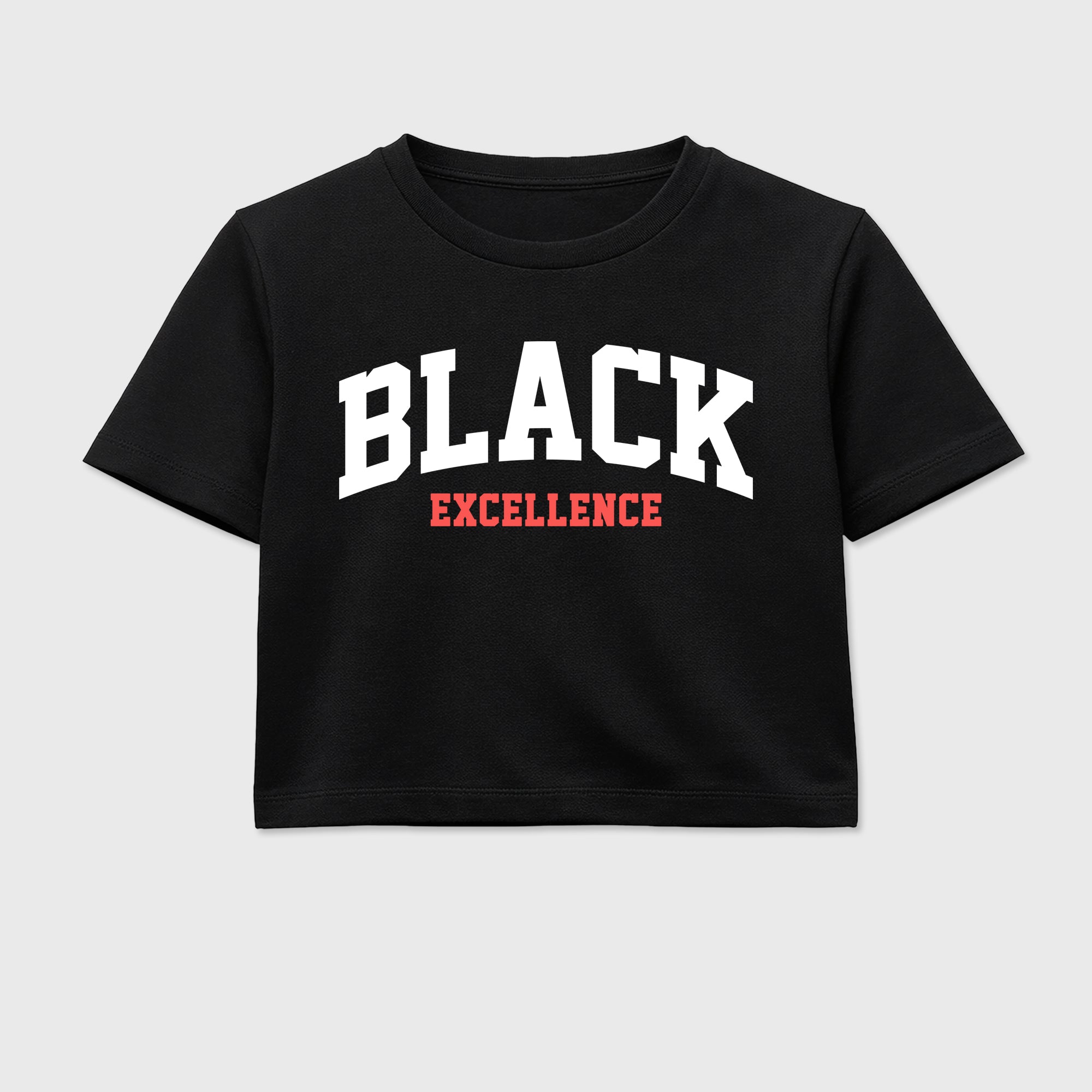 Sneaker match tees – Sneaker Tees To Match Air Max 90 Infrared Shoes – Varsity Black Excellence Crop T-Shirt Black 2