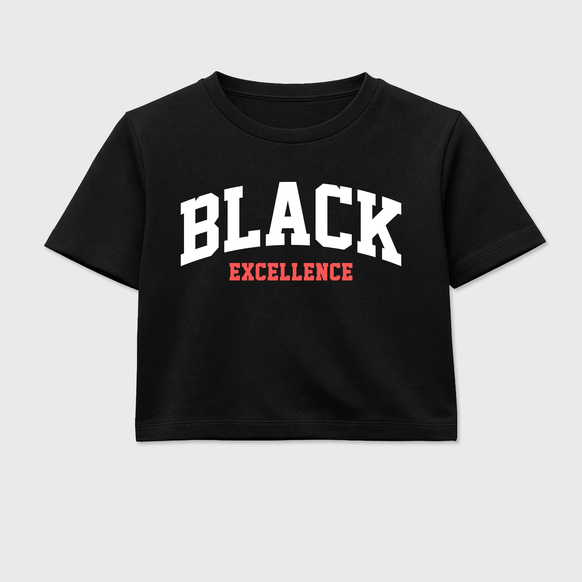 Sneaker match tees – Sneaker Tees To Match Air Max 90 Infrared Shoes – Varsity Black Excellence Crop T-Shirt Black 2