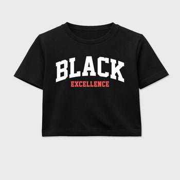 Sneaker match tees – Sneaker Tees To Match Air Max 90 Infrared Shoes – Varsity Black Excellence Crop T-Shirt Black 2