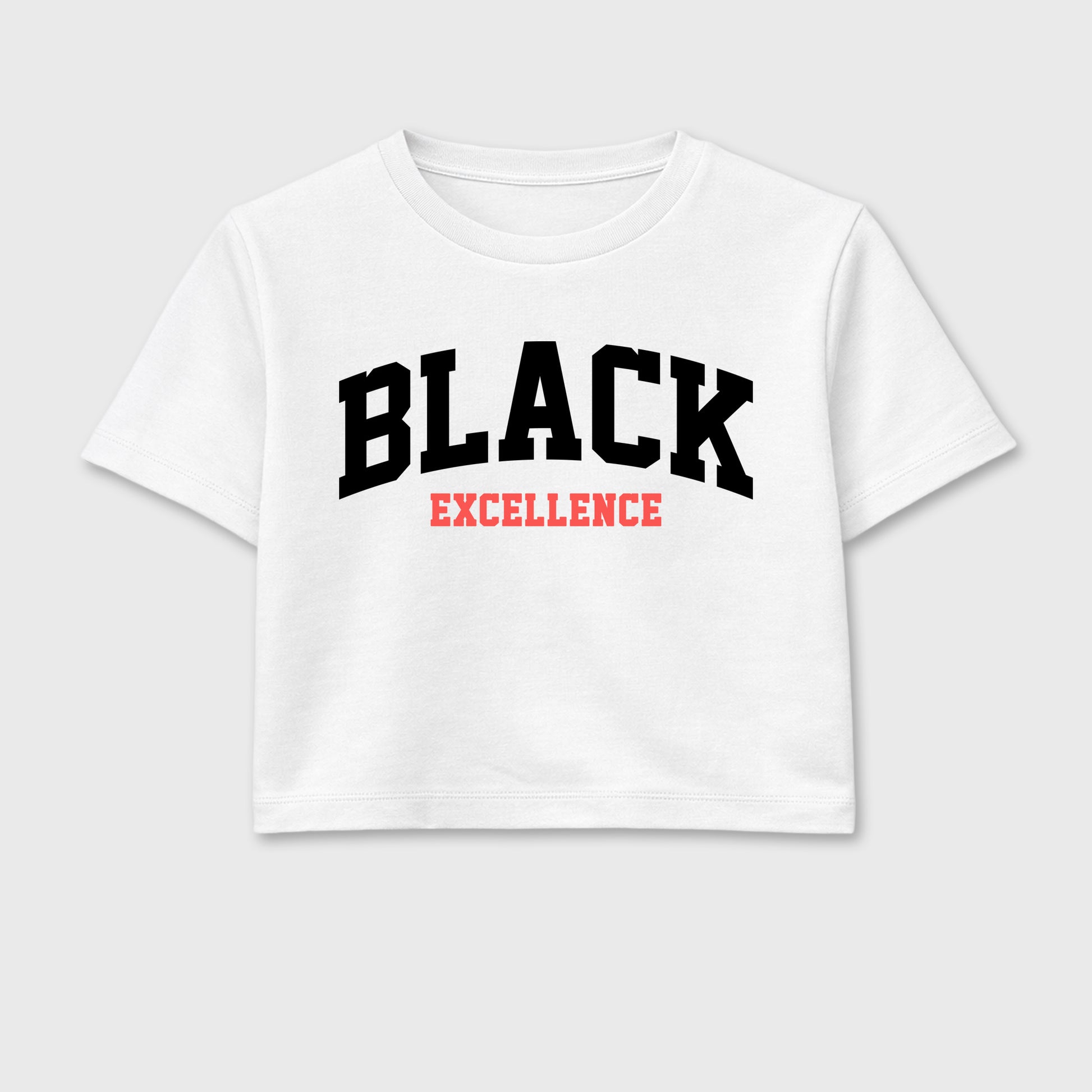 Sneaker match tees – Sneaker Tees To Match Air Max 90 Infrared Shoes – Varsity Black Excellence Crop T-Shirt White 2