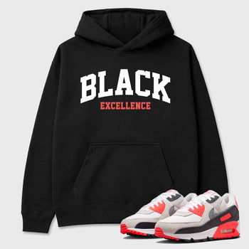 Sneaker match tees – Sneaker Tees To Match Air Max 90 Infrared Shoes – Varsity Black Excellence Tee Black 1
