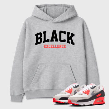 Sneaker match tees – Sneaker Tees To Match Air Max 90 Infrared Shoes – Varsity Black Excellence Tee Heather Grey 1