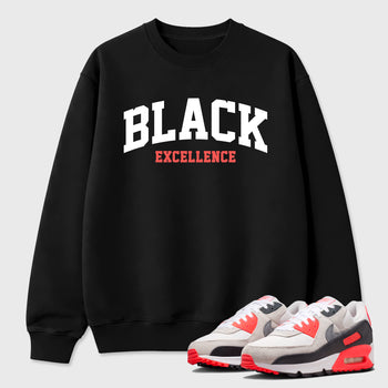 Sneaker match tees – Sneaker Tees To Match Air Max 90 Infrared Shoes – Varsity Black Excellence Tee Black 1