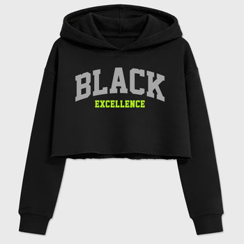 Sneakerfit graphic tee destination – Sneaker Tees To Match Air Max 95 Neon Yellow Sneakers – Varsity Black Excellence Crop T-Shirt Black 2