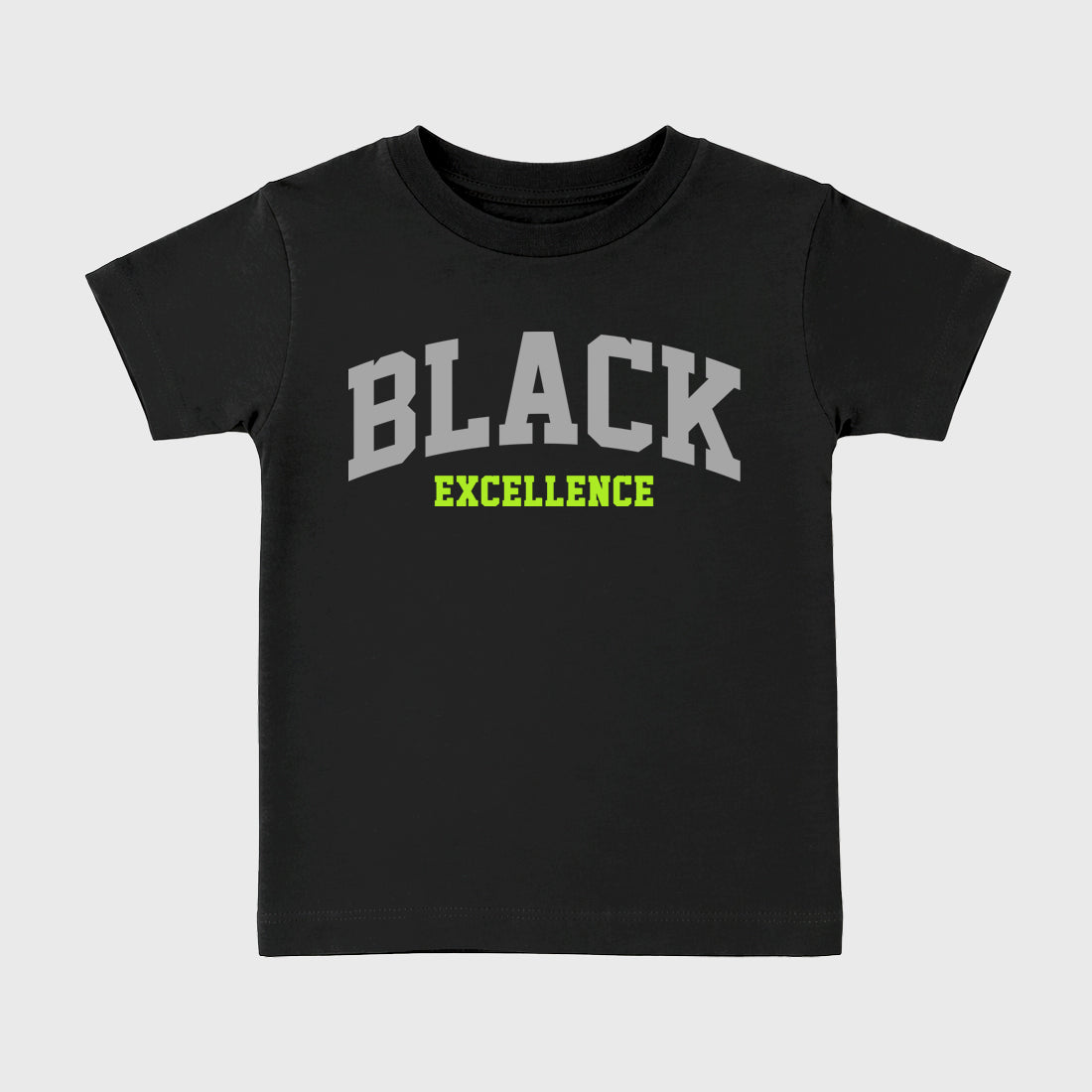 Sneakerfit graphic tee destination – Sneaker Tees To Match Air Max 95 Neon Yellow Sneakers – Varsity Black Excellence Kids T-Shirt Black 2