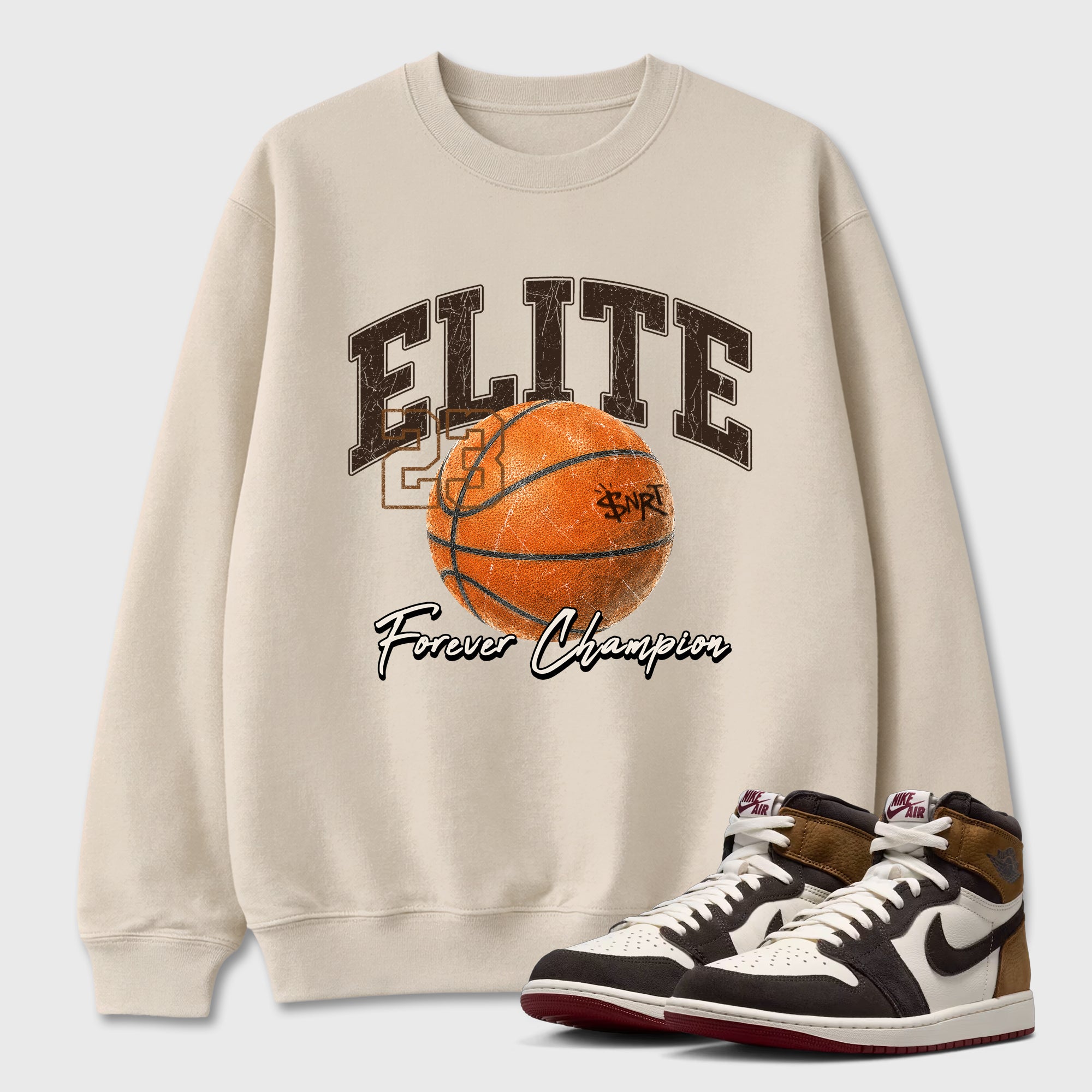 Varsity Elite Graphic T-Shirt featuring original streetwear artwork designed to match the Air Jordan 1 Love Letter. Natural 1 Graphic Tee.