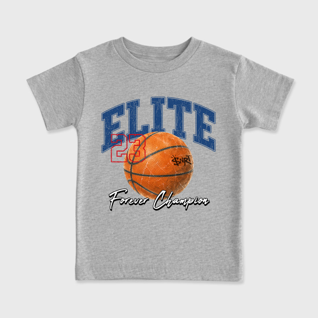 Varsity Elite Baby & Kids Graphic T-Shirt featuring original artwork designed to match the Air Jordan 3 True Blue. Heather Grey 2 Kids Graphic Tee.