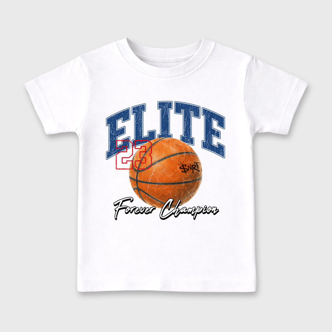 Varsity Elite Baby & Kids Graphic T-Shirt featuring original artwork designed to match the Air Jordan 3 True Blue. White 2 Kids Graphic Tee.