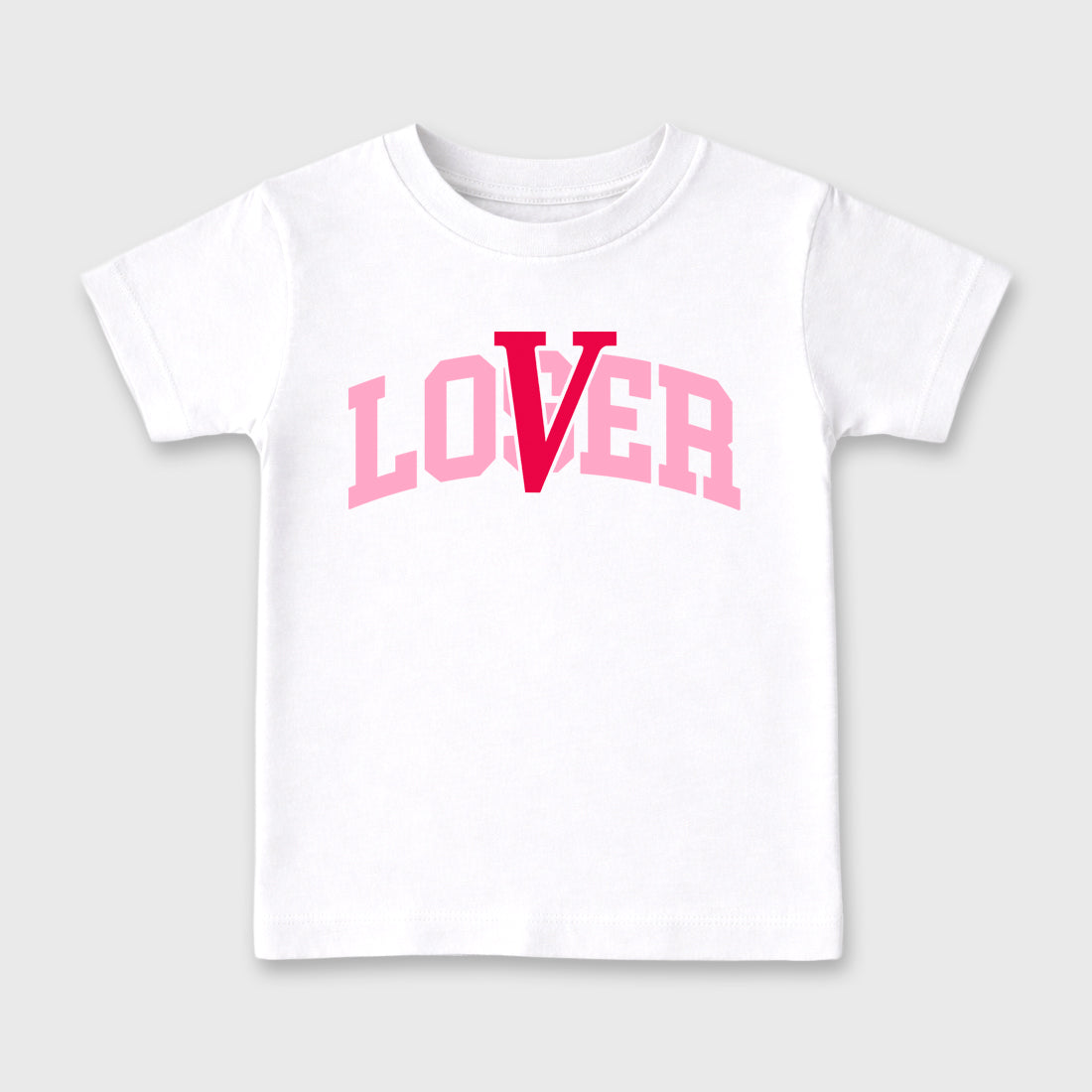 Varsity Loser Lover affordable baby and kids t-shirt designed to match the Air Jordan 1 Travis Scott Tropical Pink, featuring coordinated White 2 options for the perfect little sneakerhead streetwear look.