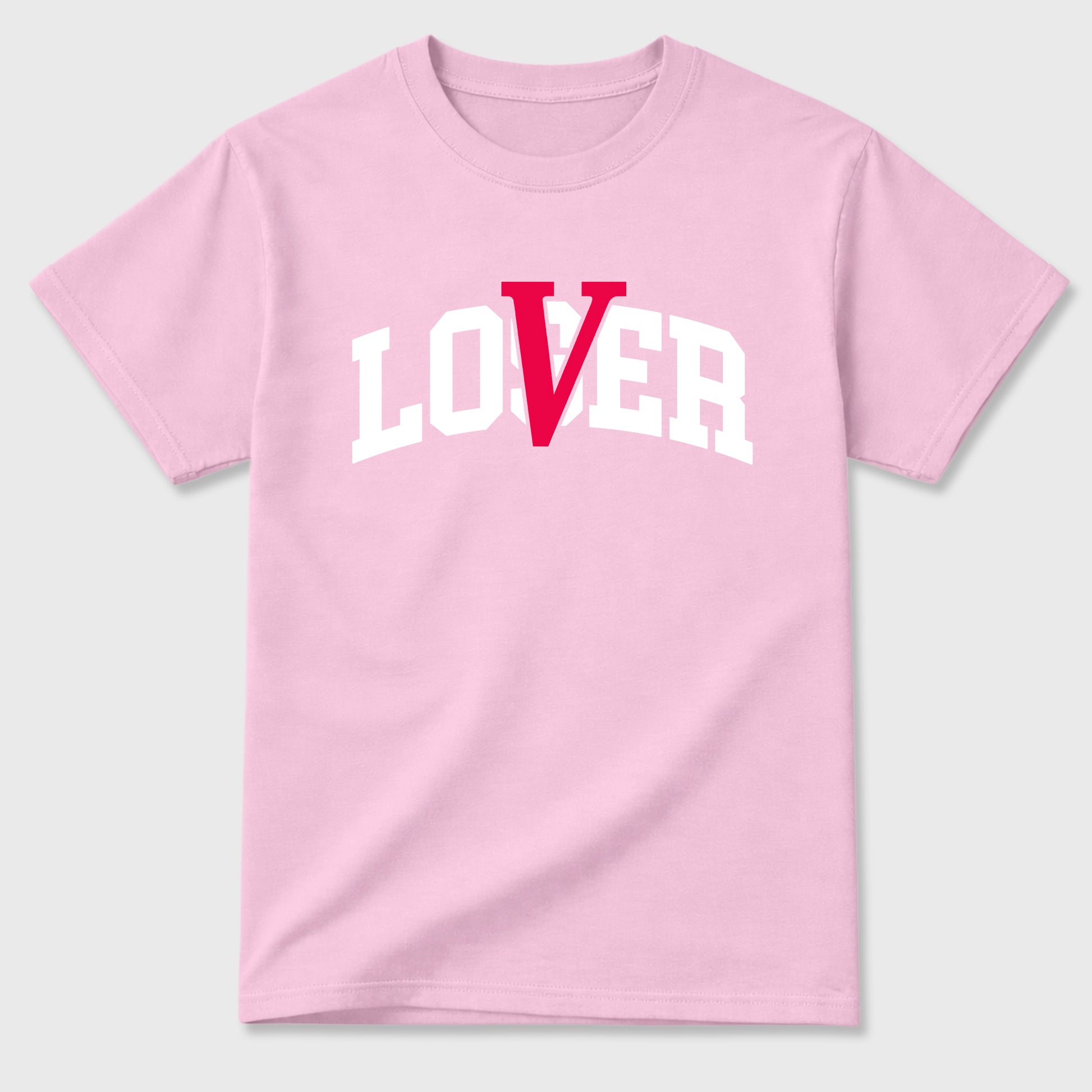 Varsity Loser Lover Graphic T-Shirt sneaker match tee designed for the Air Jordan 1 Travis Scott Tropical Pink, featuring coordinated color options for a perfect streetwear match. Pink 2 shirt.
