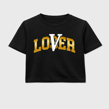 Sneaker match tees – Sneaker Tees To Match Air Jordan 11 Mother's Day Shoes – Varsity Loser Lover Crop T-Shirt Black 2
