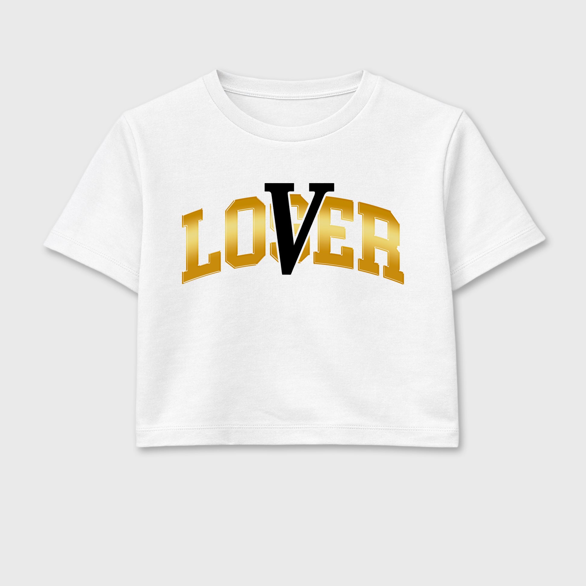 Sneaker match tees – Sneaker Tees To Match Air Jordan 11 Mother's Day Shoes – Varsity Loser Lover Crop T-Shirt White 2