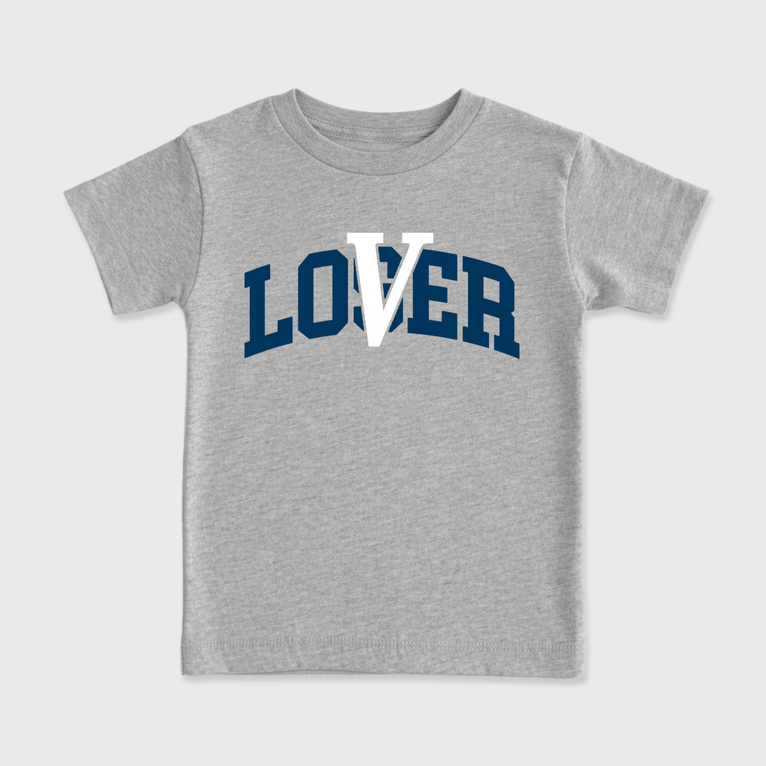 Varsity Loser Lover Baby & Kids Graphic T-Shirt featuring original artwork designed to match the Air Jordan 13 Flint. Heather Grey 2 Kids Graphic Tee.