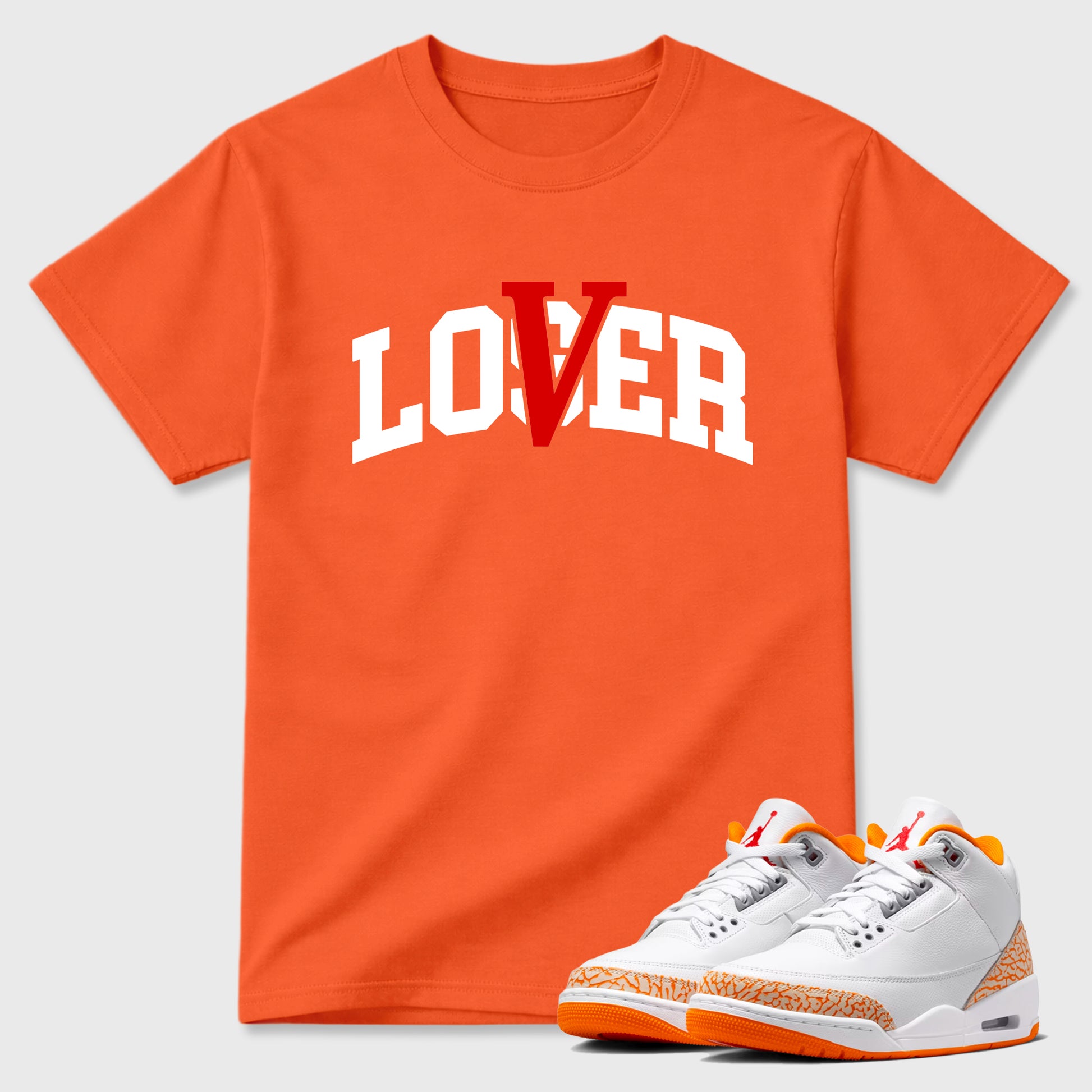 Sneaker match tees – Sneaker Tees To Match Air Jordan 3 Orange Citrus Shoes – Varsity Loser Lover Tee Orange 1
