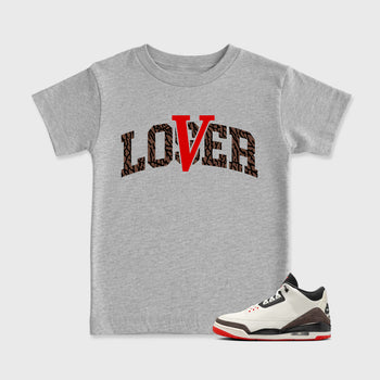 Sneakerfit Streetwear outfit, Sneaker Tees To Match Air Jordan 3 World's Best Dad – Varsity Loser Lover Graphic Kids Tee Heather Grey 1