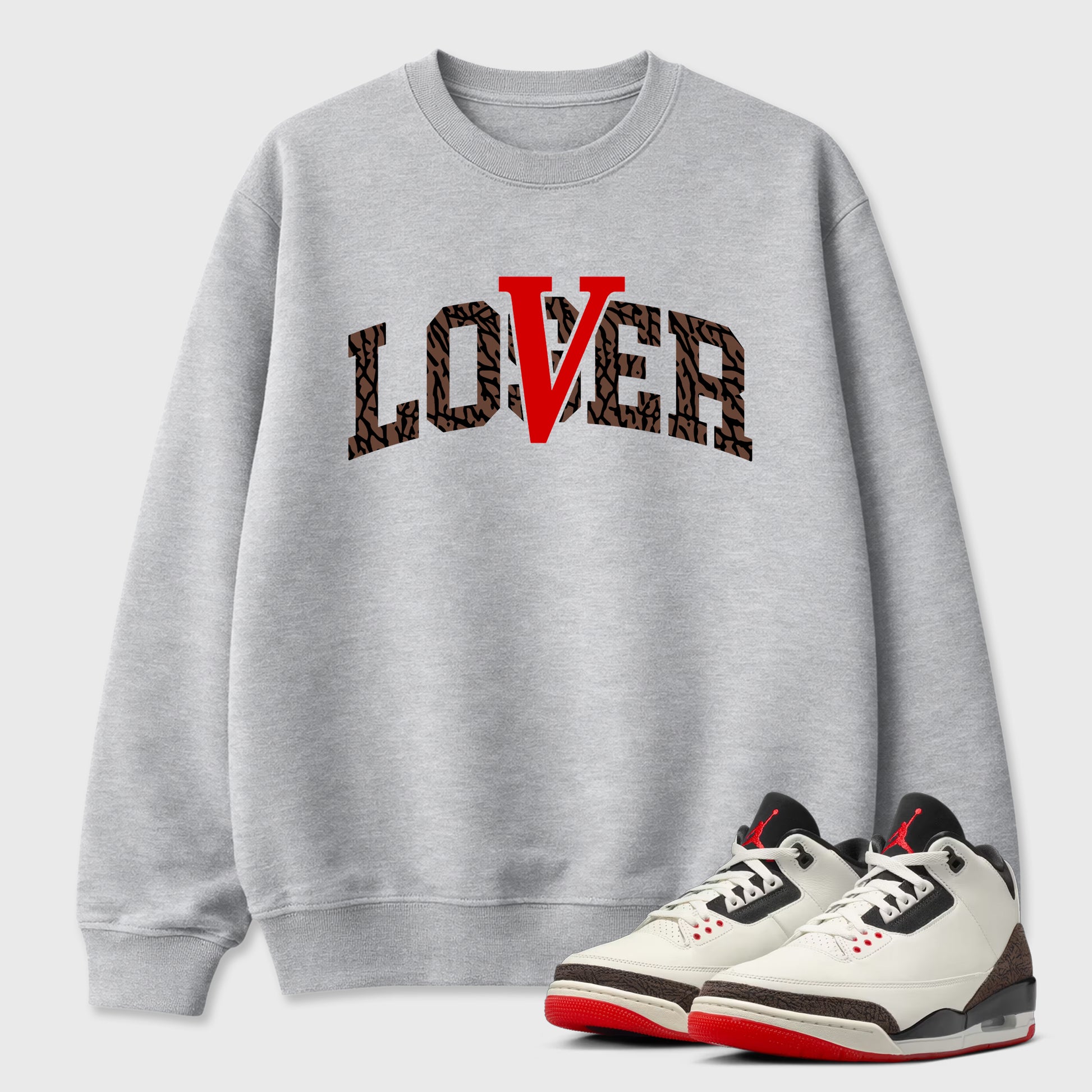 Sneakerfit Streetwear outfit, Sneaker Tees To Match Air Jordan 3 World's Best Dad – Varsity Loser Lover Graphic Tee Heather Grey 1