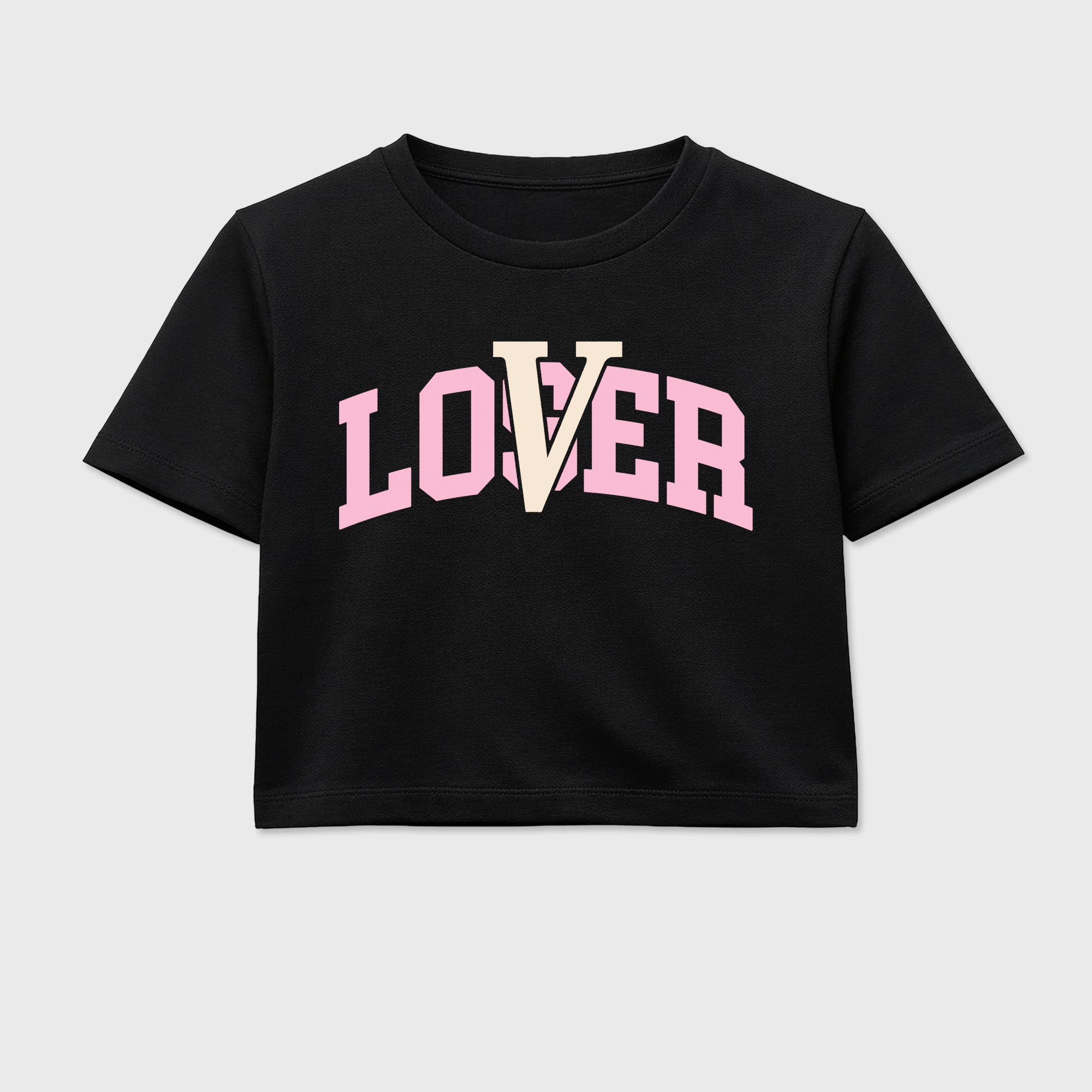 Sneaker match tees – Sneaker Tees To Match Air Jordan 4 Iced Carmine Shoes – Varsity Loser Lover Crop T-Shirt Black 2