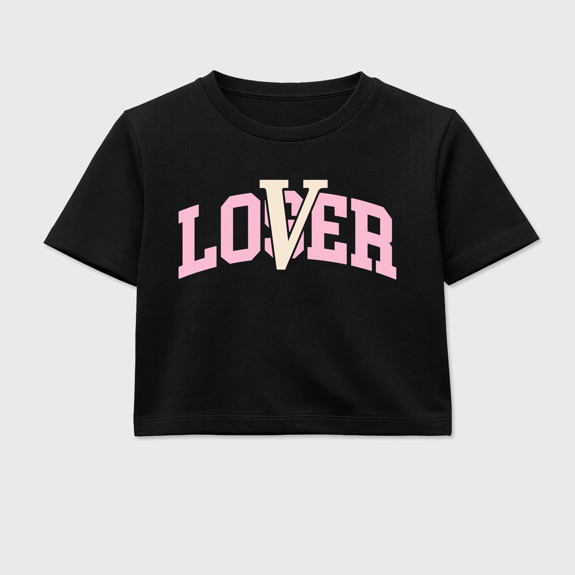 Sneaker match tees – Sneaker Tees To Match Air Jordan 4 Iced Carmine Shoes – Varsity Loser Lover Crop T-Shirt Black 2