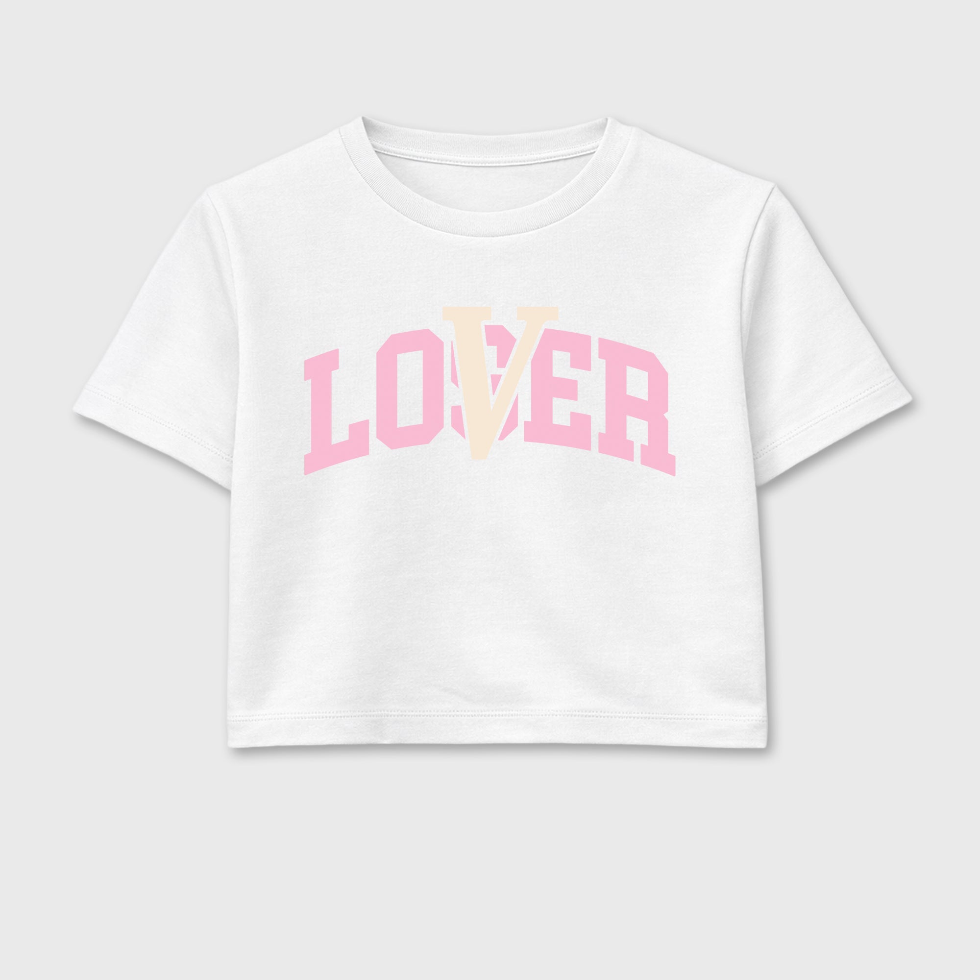 Sneaker match tees – Sneaker Tees To Match Air Jordan 4 Iced Carmine Shoes – Varsity Loser Lover Crop T-Shirt White 2