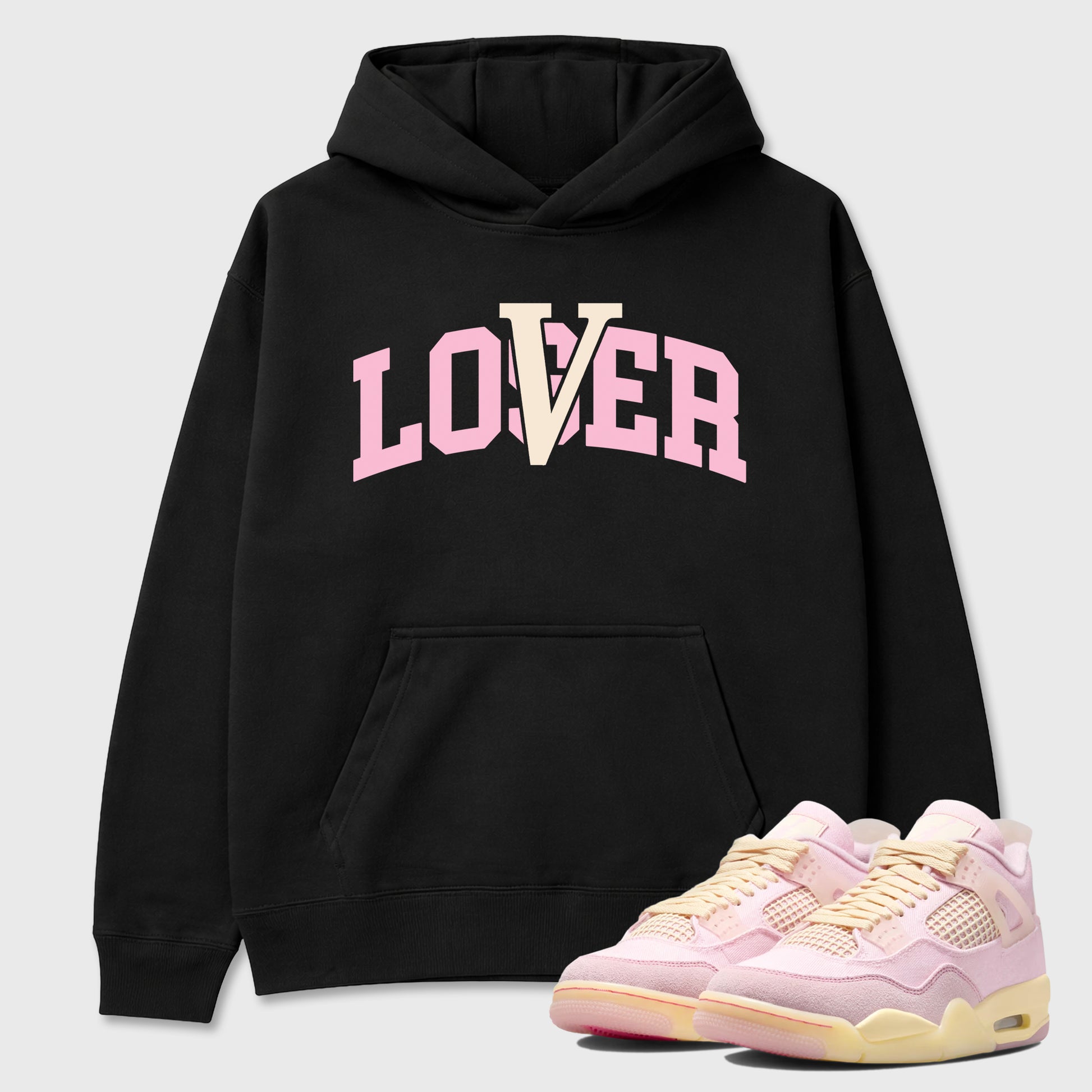 Sneaker match tees – Sneaker Tees To Match Air Jordan 4 Iced Carmine Shoes – Varsity Loser Lover Tee Black 1
