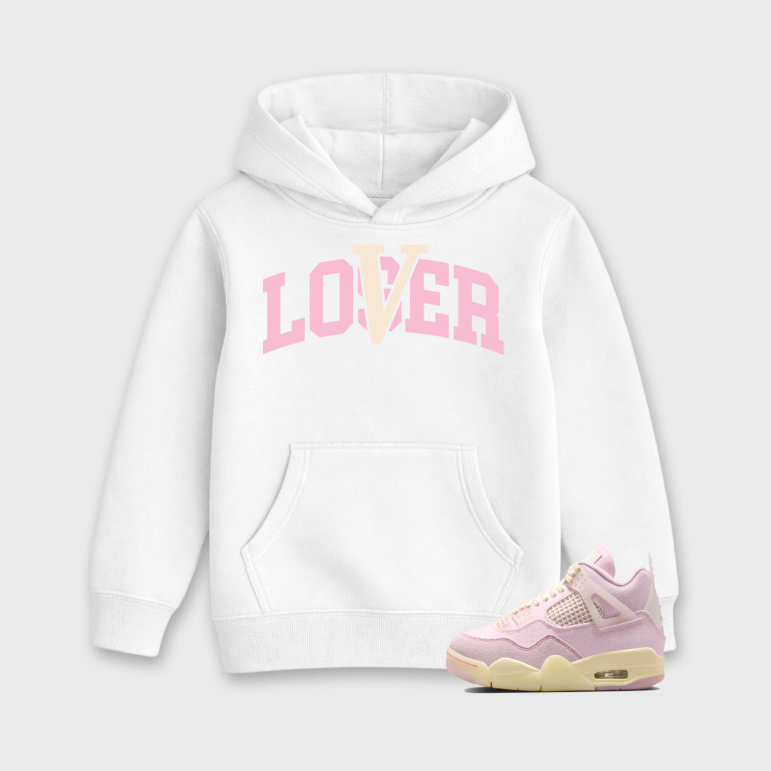 Sneaker match tees – Sneaker Tees To Match Air Jordan 4 Iced Carmine Shoes – Varsity Loser Lover Kids T-Shirt White 1