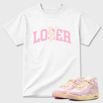 Sneaker match tees – Sneaker Tees To Match Air Jordan 4 Iced Carmine Shoes – Varsity Loser Lover Tee White 1