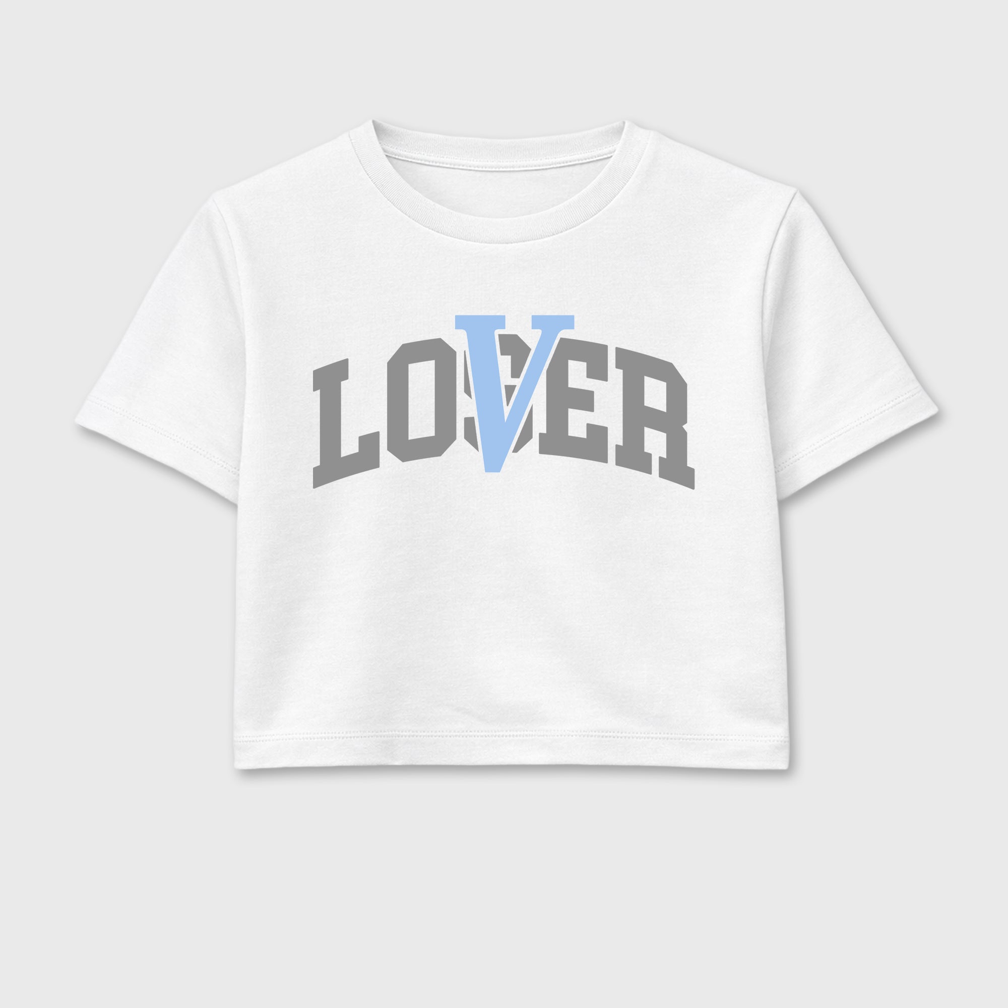 Sneaker match tees – Sneaker Tees To Match Air Jordan 5 White Metallic Shoes – Varsity Loser Lover Crop T-Shirt White 2