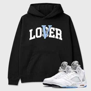 Sneaker match tees – Sneaker Tees To Match Air Jordan 5 White Metallic Shoes – Varsity Loser Lover Tee Black 1